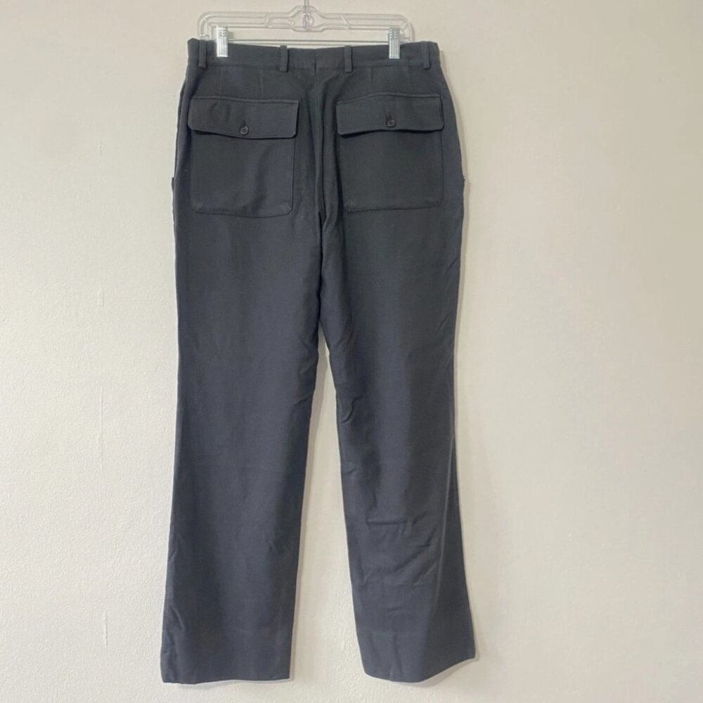 John Varvatos Made in Italy 100% Wool Pants Flap Back Pockets Off Black Size 50